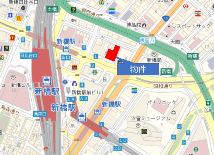 新橋M-SQUARE Brightアクセスマップ