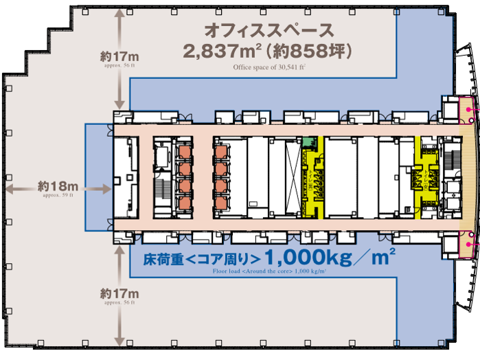 赤坂Bizタワー-基準階平面図