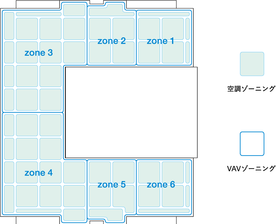 「TODA BUILDING」空調ゾーニング