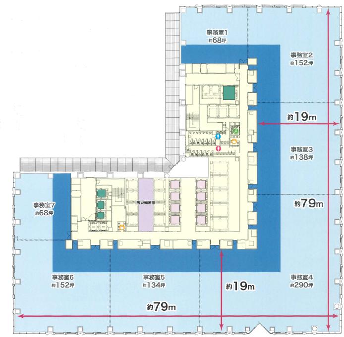 「赤坂トラストタワー(東京ワールドゲート赤坂)」基準階平面図