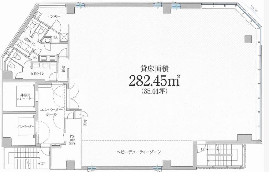 「PMO新橋Ⅱビル」基準階平面図