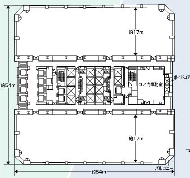 「晴海トリトンスクエアオフィスタワーX GRAND EDITION」基準階平面図