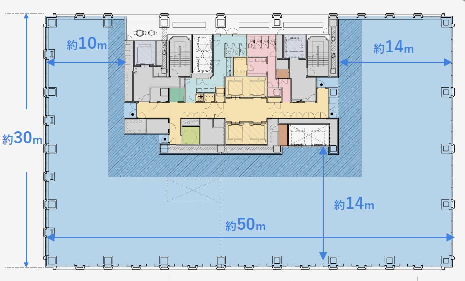 【(仮称)南青山三丁目計画】基準階平面図