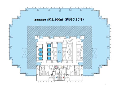 「コモレ四谷(YOTSUYA TOWER(四谷タワー)」基準階平面図