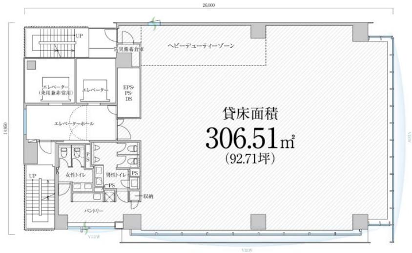 「PMO浜松町Ⅲ」基準階平面図