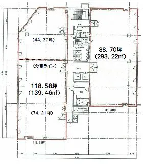 興和白金台(第31興和)ビルの基準階図面
