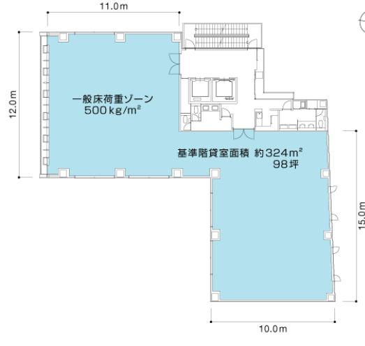 芝三田森ビルの基準階図面