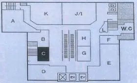 銀座コアビルの基準階図面