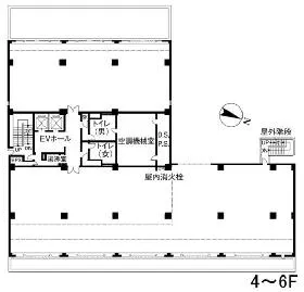 赤坂中川ビルの基準階図面