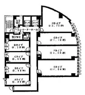 恵比寿ファイブビルの基準階図面