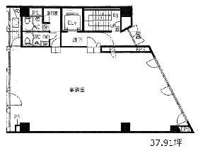 NT渋谷ビルの基準階図面