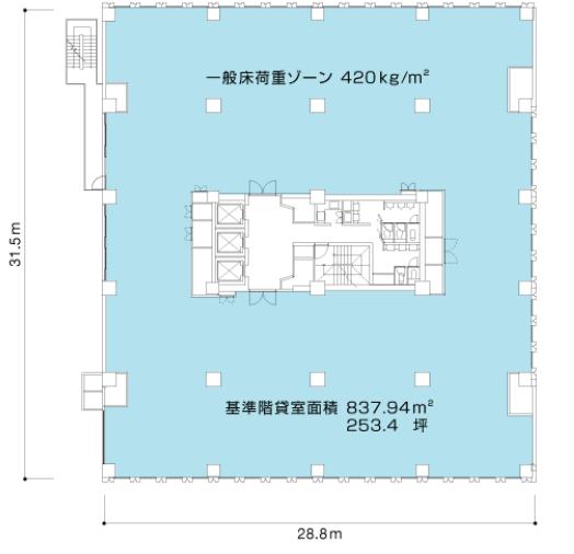 虎ノ門36森ビルの基準階図面