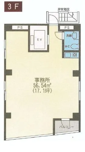 プライム飯田橋ビルの基準階図面