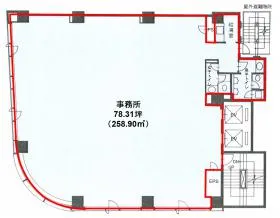 内神田OSビルの基準階図面