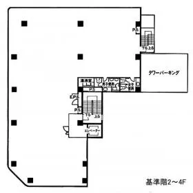 湯島夏目ビルの基準階図面