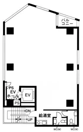 ラウンドクロス西新宿ビルの基準階図面