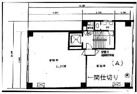 虎ノ門南ビルの基準階図面