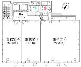 クロスオフィス渋谷メディオの基準階図面