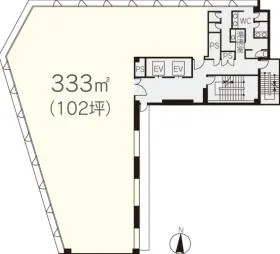 日土地千葉中央ビルの基準階図面