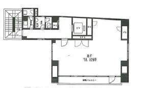 銀座新六洲ビルの基準階図面