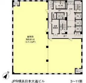 JPR横浜日本大通りビルの基準階図面
