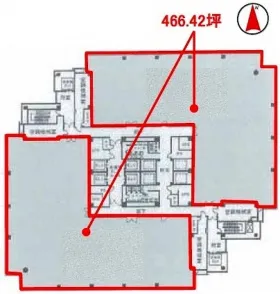 ヒューリック府中タワー(旧:Jタワー)ビルの基準階図面