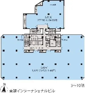 東建インターナショナル本館ビルの基準階図面