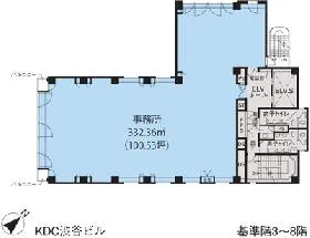KDC渋谷ビルの基準階図面