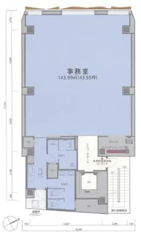 AD-O渋谷道玄坂ビルの基準階図面