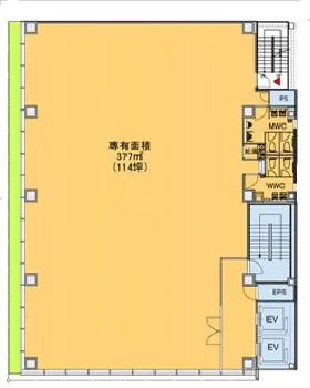 品川KS(旧:品川サンケイ)ビルの基準階図面