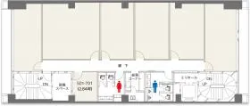 クロスオフィス新宿ビルの基準階図面