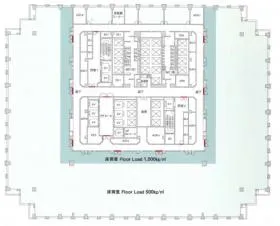 Regus(リージャス)品川グランドセントラルタワービジネスセンターの基準階図面