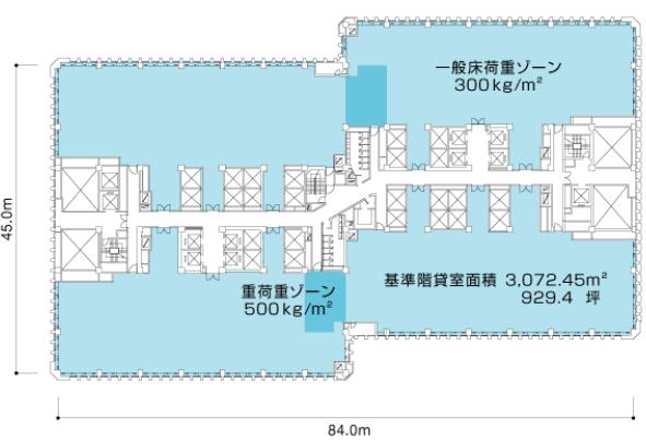 アーク森ビルディングの基準階図面