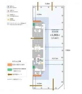 KABUTO ONEビルの基準階図面