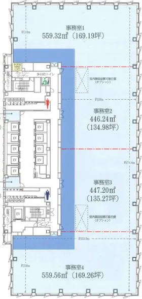 JR目黒MARCビルの基準階図面