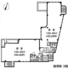 いちご渋谷神山町ビルの基準階図面