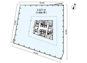 二番町センタービルの基準階図面