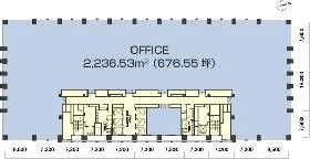 丸の内トラストタワーN館の基準階図面