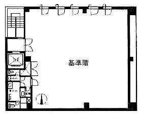グラフィオ芝公園(旧:芝公園2丁目)ビルの基準階図面