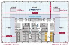 仮称)東京駅前八重洲一丁目B地区ビルの基準階図面